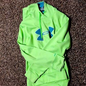 Neon green under armor sweatshirt.